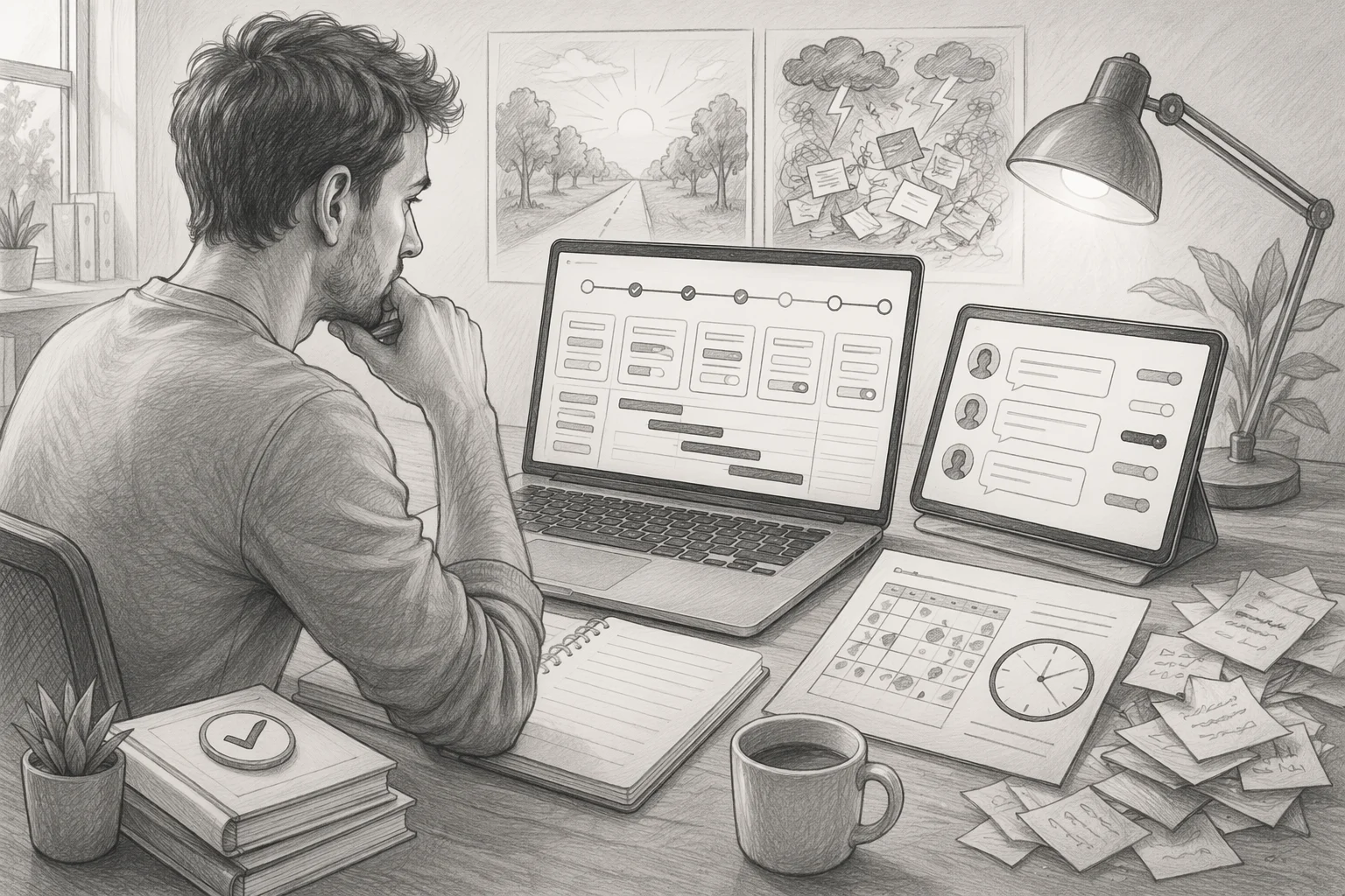 Founder reviewing SaaS roadmap and customer feedback